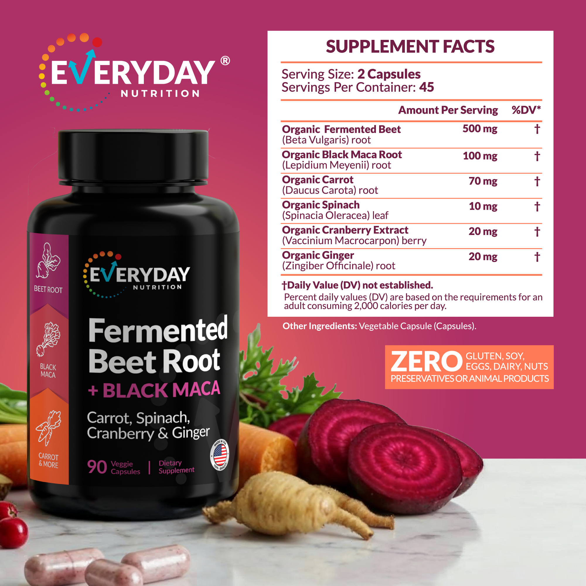 Organic Fermented Beet Root & Black Maca