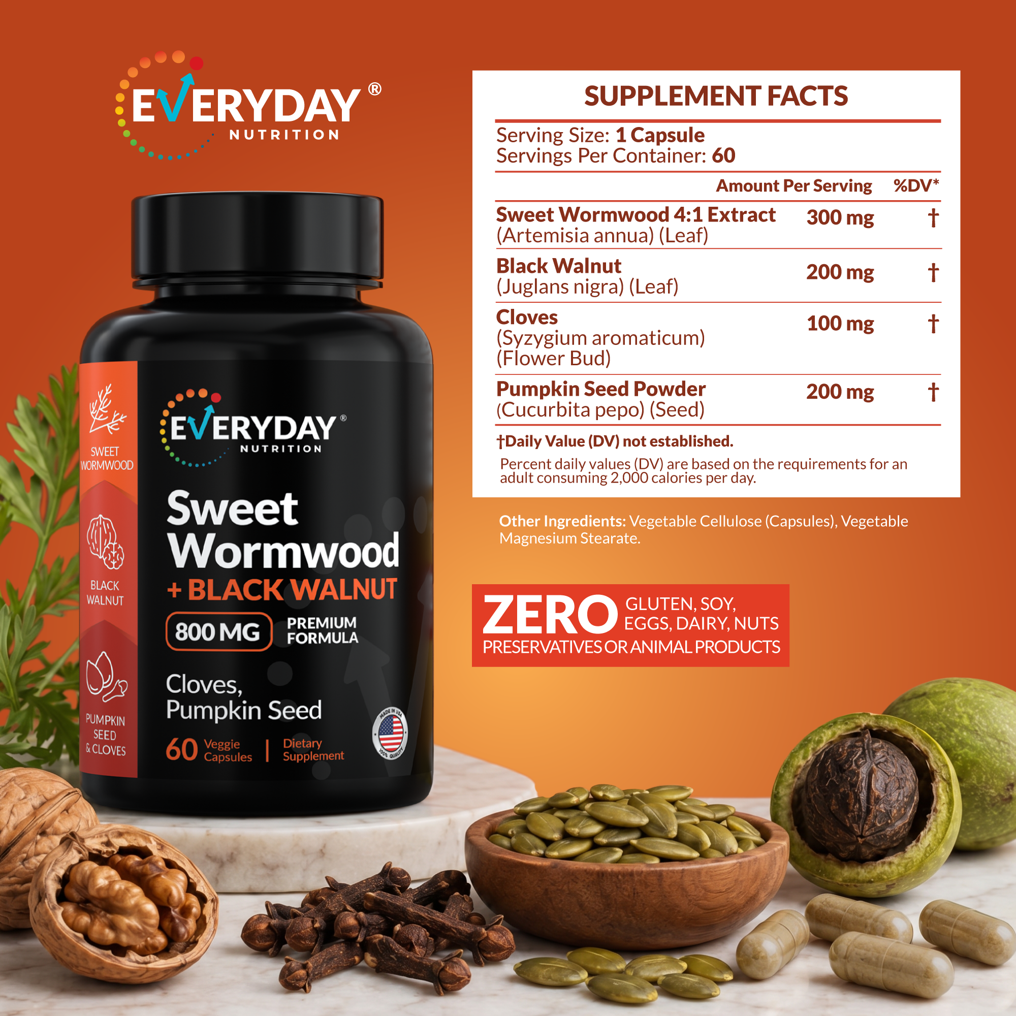 Wormwood Black Walnut Clove  & Pumpkin Seed