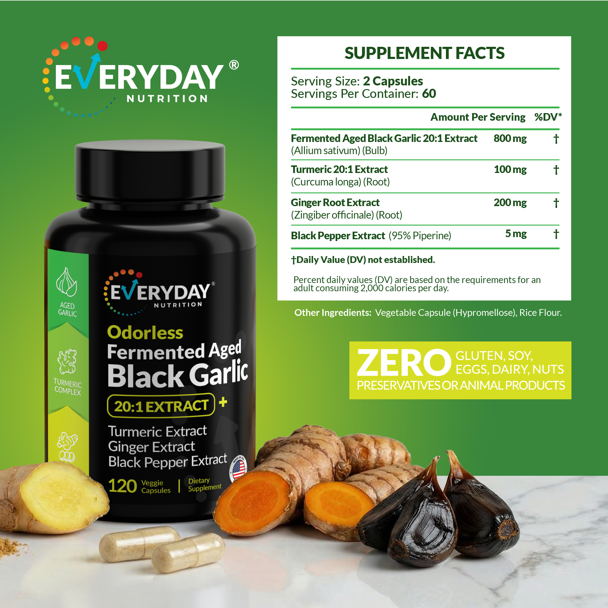Odorless Fermented Aged Black Garlic